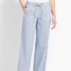 Talbots Stripped Linen Pants Sz 4 Tall